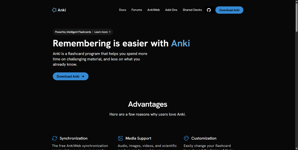 Anki Homepage Clone