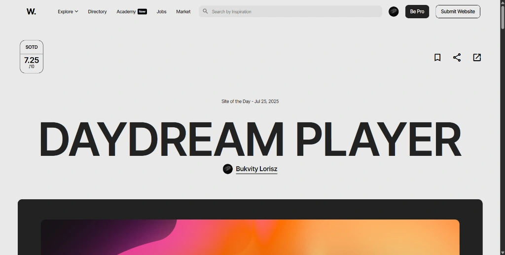 Awwwards Homepage — live project screenshot